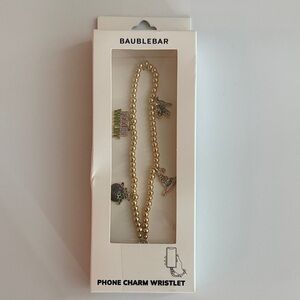 BaubleBar nwt witch Halloween Gold Beaded Phone Charm Wristlet Cat Cauldron